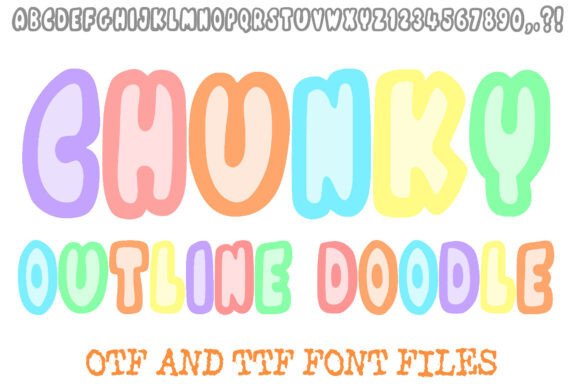 Chunky Outline Doodle Font