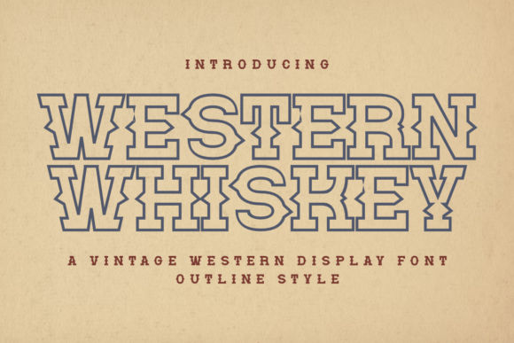 Western Whiskey Outline Font